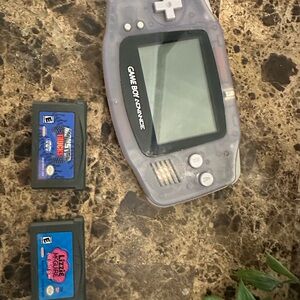 Clear Game Boy Advance with Two Games